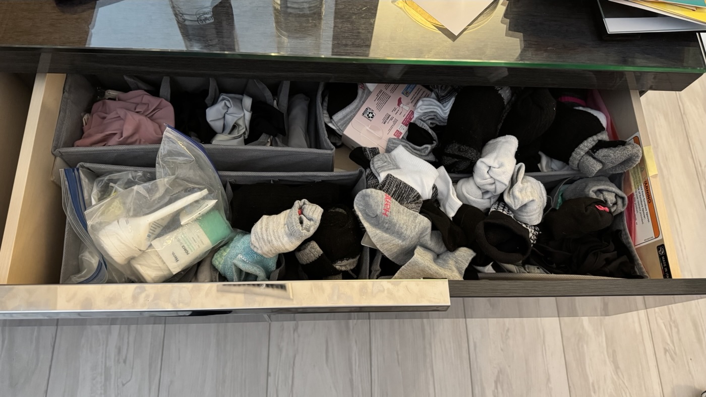 Sock drawer, before